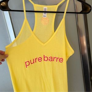 Yellow Pure Barre workout tank